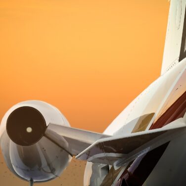 Private Jet Tail and Engine