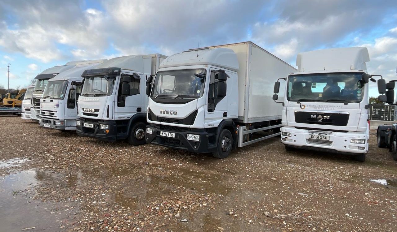 a fleet of Bristol Television and Film Services LTD vehicles